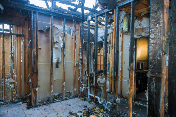Professional Emergency Fire Damage Restoration technician working in Glyndon, MD